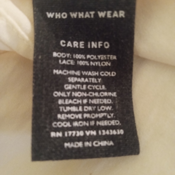 Who What Wear Ivory Blouse with Lace Sleeves - Picture 7 of 10